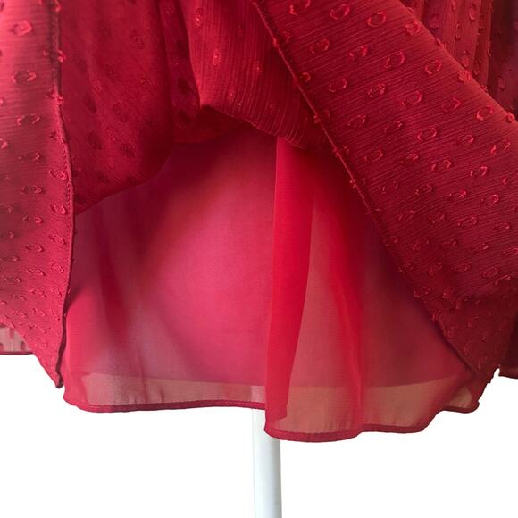 Max Studio Jaquard Red Flare Sleeve Blouse Size M - Picture 4 of 8